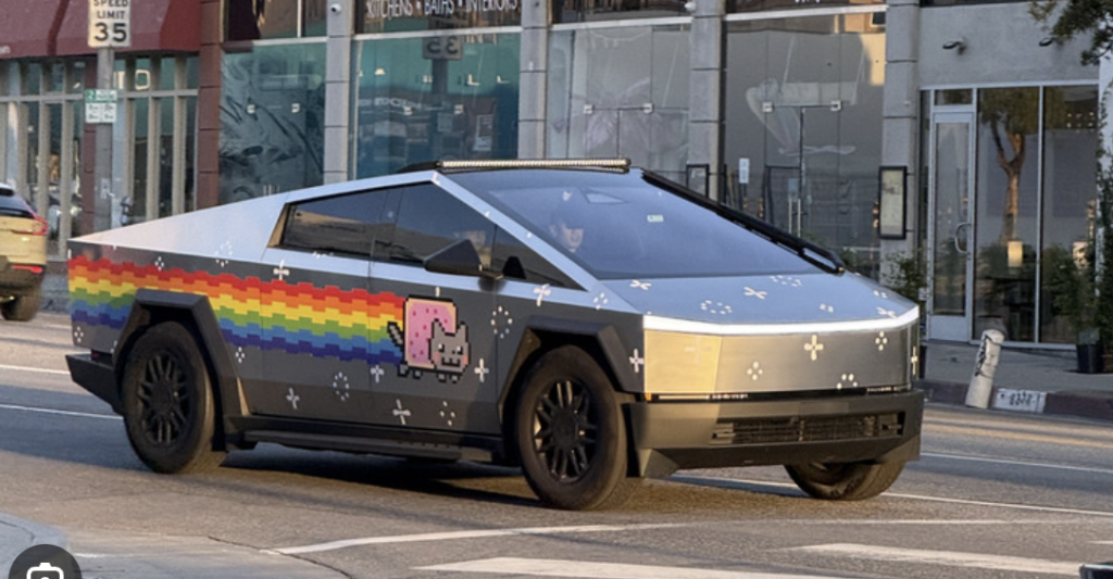 Nyancat Tesla Cybertruck.