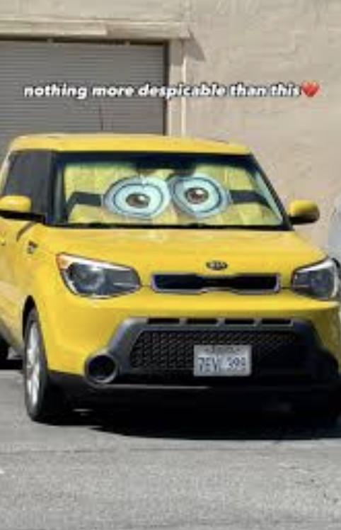 A Despicable Me themed Kia Soul with text: "nothing more despicable than this". 